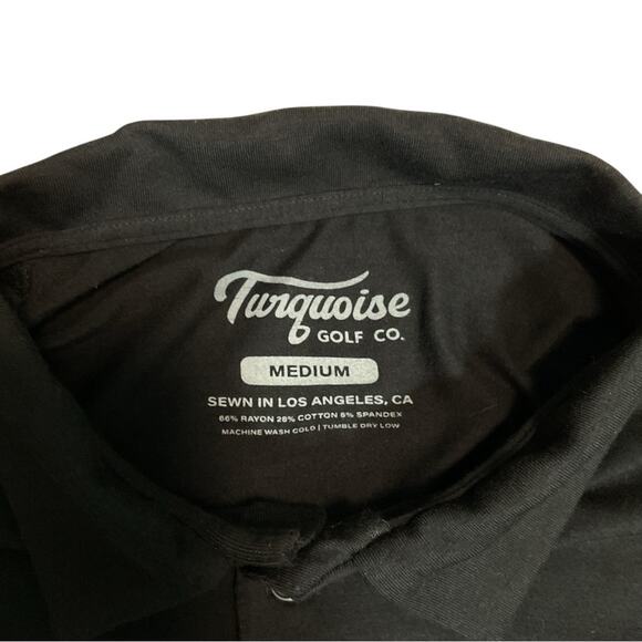 Turquoise Golf Co. Men’s Black Polo Sz Medium - Picture 3 of 5